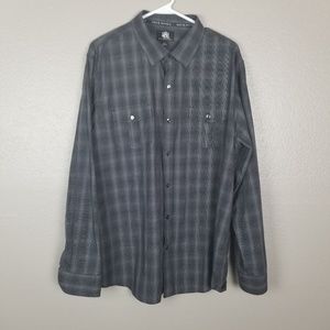 Rock & Republic Plaid Button Front LS Shirt XL